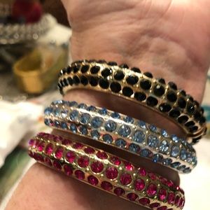 3 gemstone clamp style bracelets